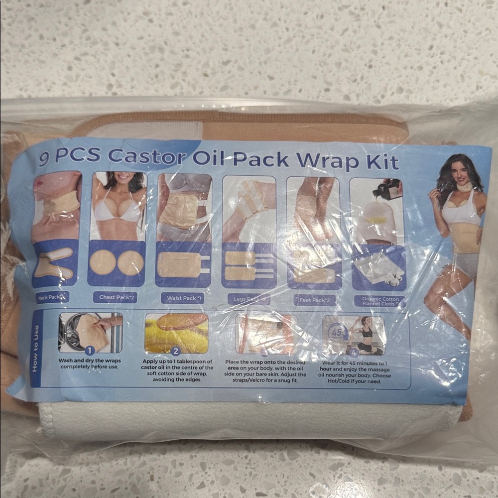 Brand new Castor Oil Pack Wrap Kit